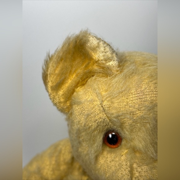 Antique 1920’s German golden mohair teddybear straw stuffed jointed articulated - Picture 5 of 16